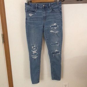 American Eagle outfitters jeans, blue super stretch X Hi rise jeggings s…